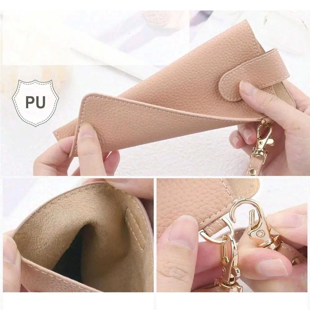 Portable Glasses Bag Soft Leather Sunglasses Pouch Slim Fashion Glasses Case Holder Glasses Organizer Travel Sunglasses Pouch 250610