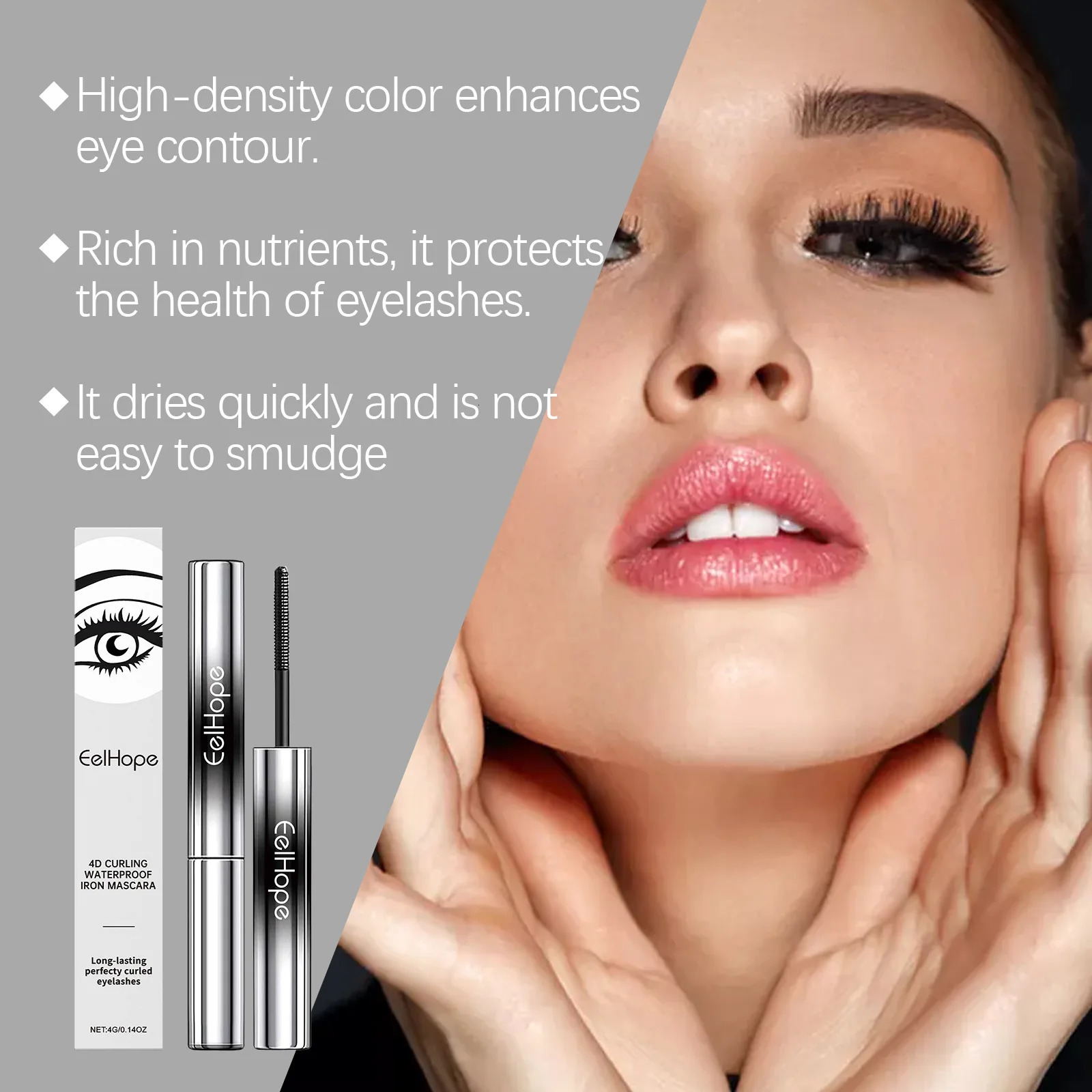 Eelhope 4g Eyelash Lengthening Mascara 4d Curly Thicken Eye Lash Long Lasting Makeup Waterproof Fast Dry Black Curling 250606