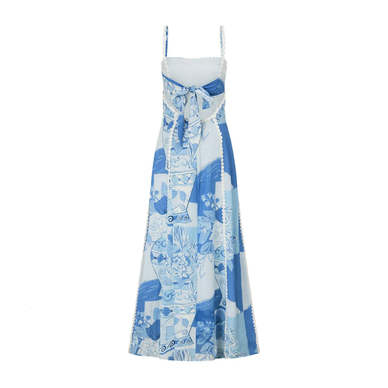 Women Boho Printed Long Shirts Dress Ladies Birthday Party Club Sundress Strap Backless Long Maxi Dresses For Women Summer Dress 250614