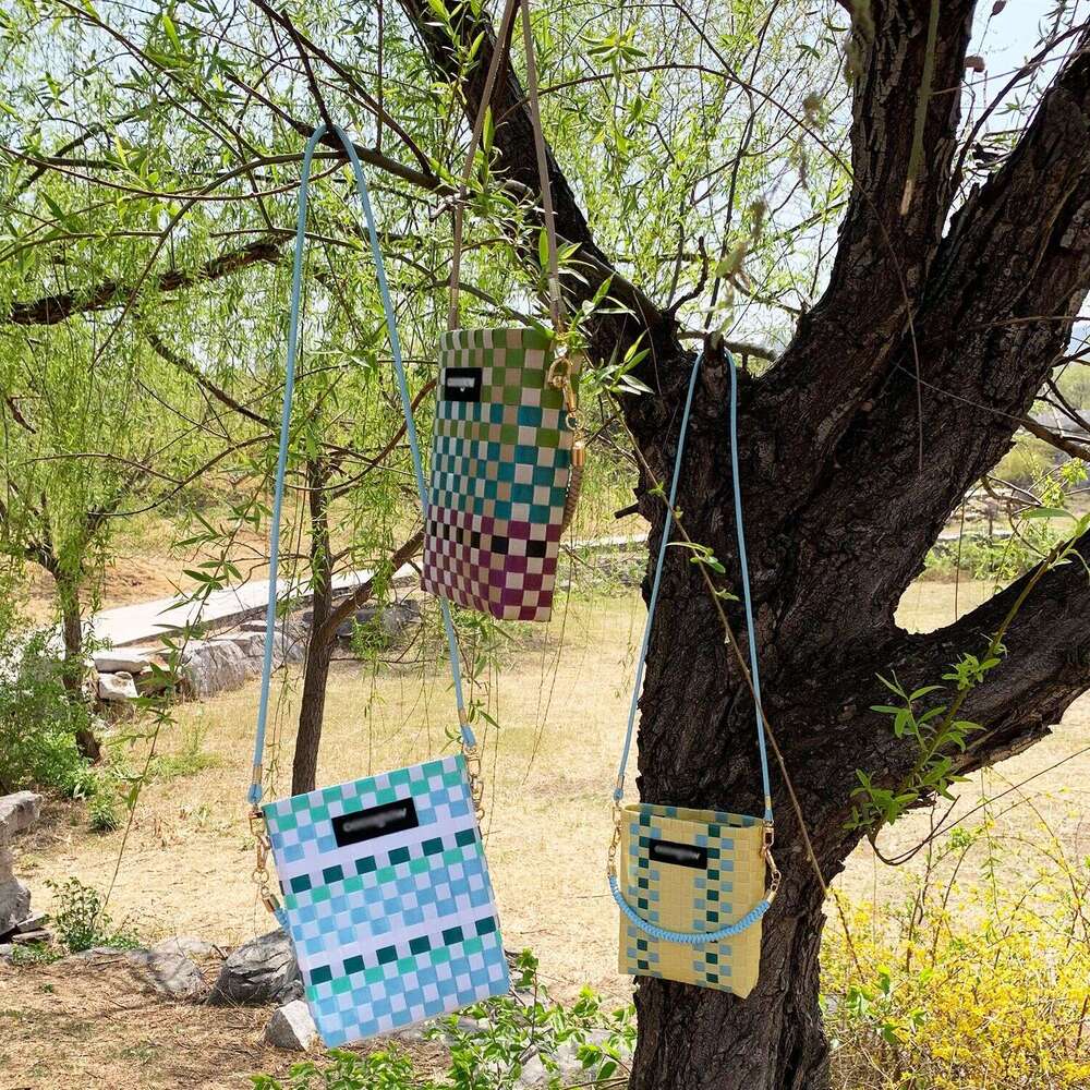 Thai Internet Celebrity Crossbody Plastic Woven Basket Casual Beach Vacation Phone Shoulder Bag