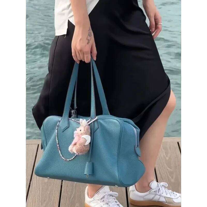 Leather Large Capaci Tote Women's 2025 New Bowling Commute Single Shoulder Boston Bag Casual Youth Leisure Handbag