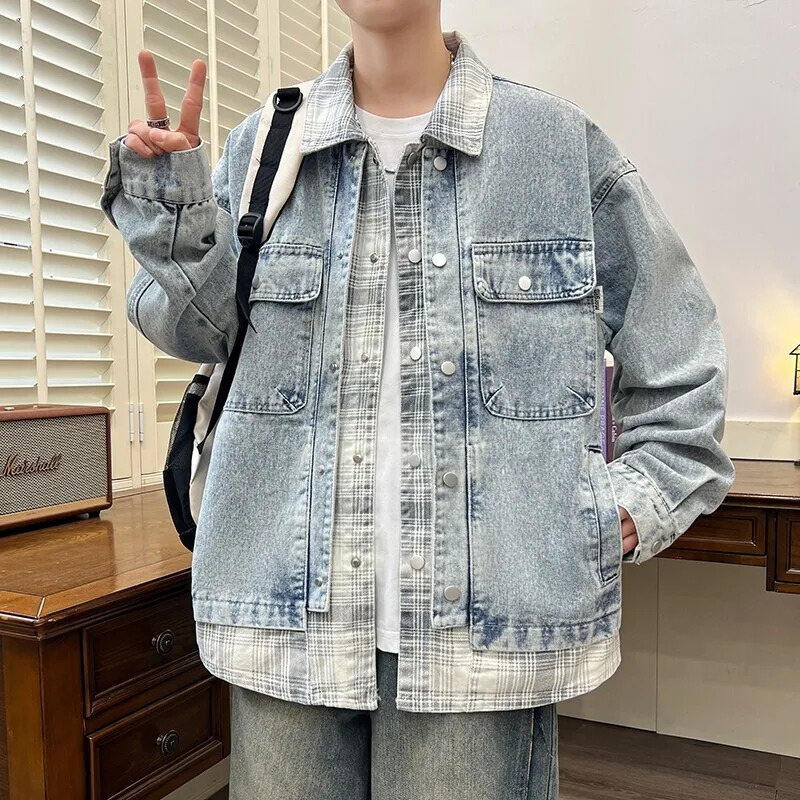 High Quality Mens Cotton Denim Jackets Spring Autumn Casual Top Retro Jeans Youth Streetwear Windproof Loose Coat Clothing 250614