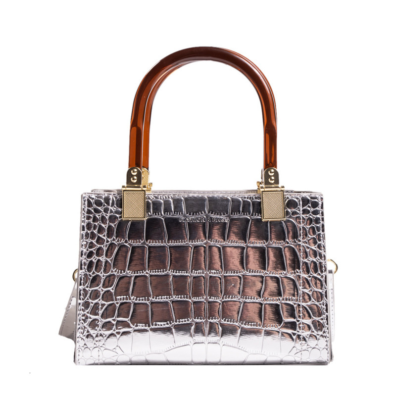 High quality brand high-quality new style free designer bag new cross-border fashion glossy patent leather stone pattern shoulder width bag new free d