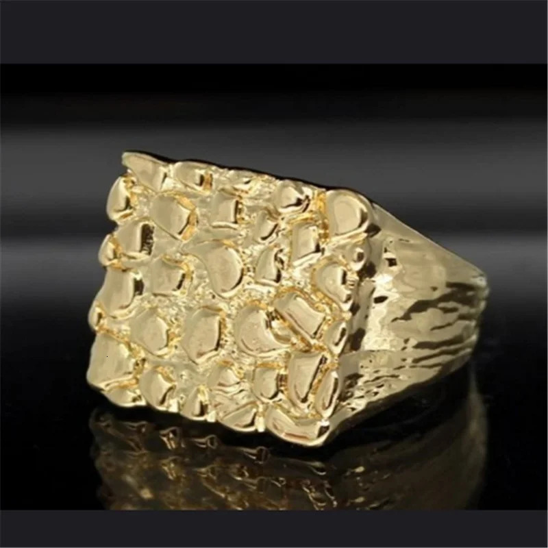 Jewelry Hollowed-out Ring Electroplating Protection Wear Resistant Mens Ring Personality Uneven Bumpy Rings 250610