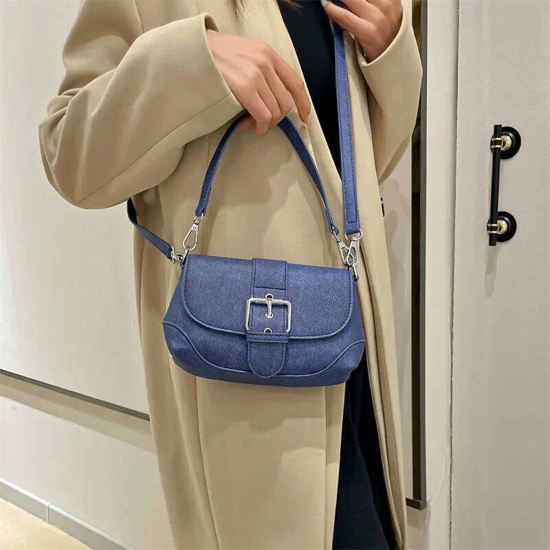 Designer Jean Women Denim Underarm Shopper Purse 2025 New Brand Women's Handbag Leather Shoulder Crossbody Bag