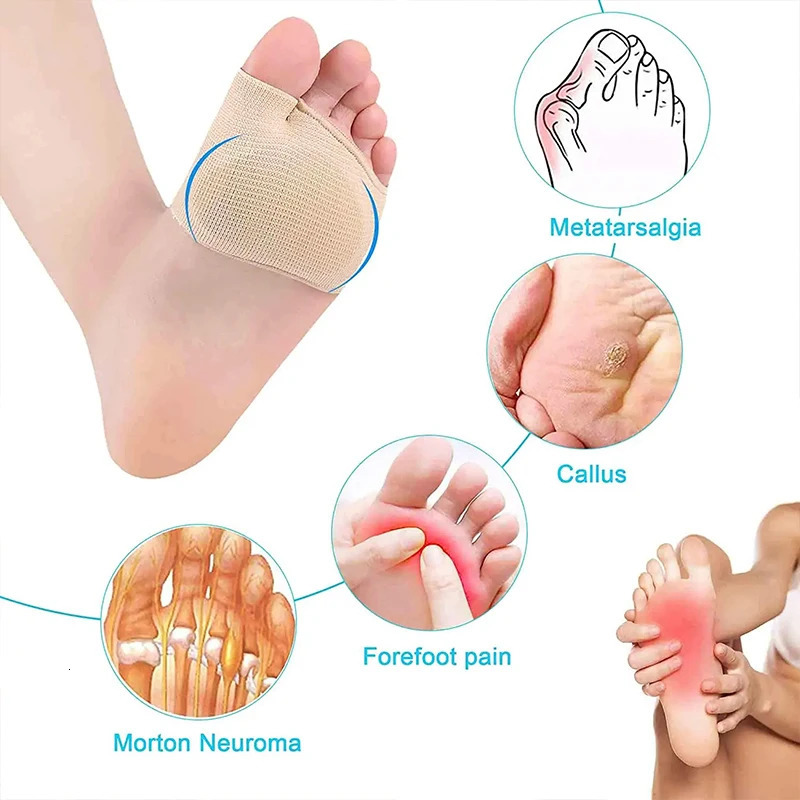 Silicone Gel Forefoot Pad High Heels Half Insoles Hallux Valgus Corrector Socks Metatarsal Pain Relief Insoles Foot Care Cushion 250613
