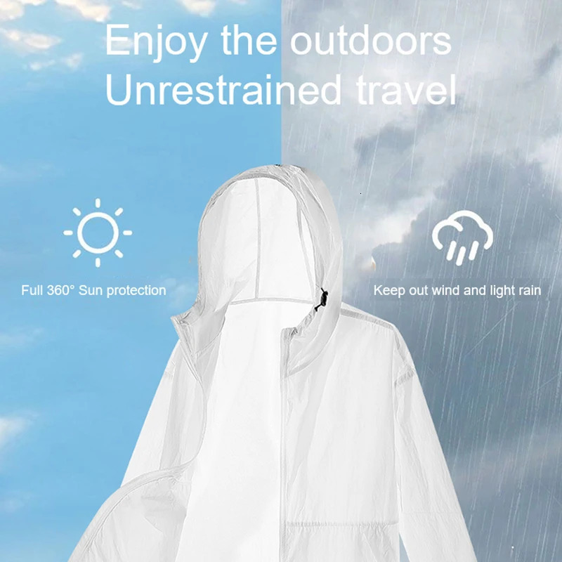 UPF 50 Summer Unisex Hiking Jacket Men Waterproof Quick Dry Camping Windbreaker Trekking Fishing Rain Outdoor Anti UV Clothing 250614