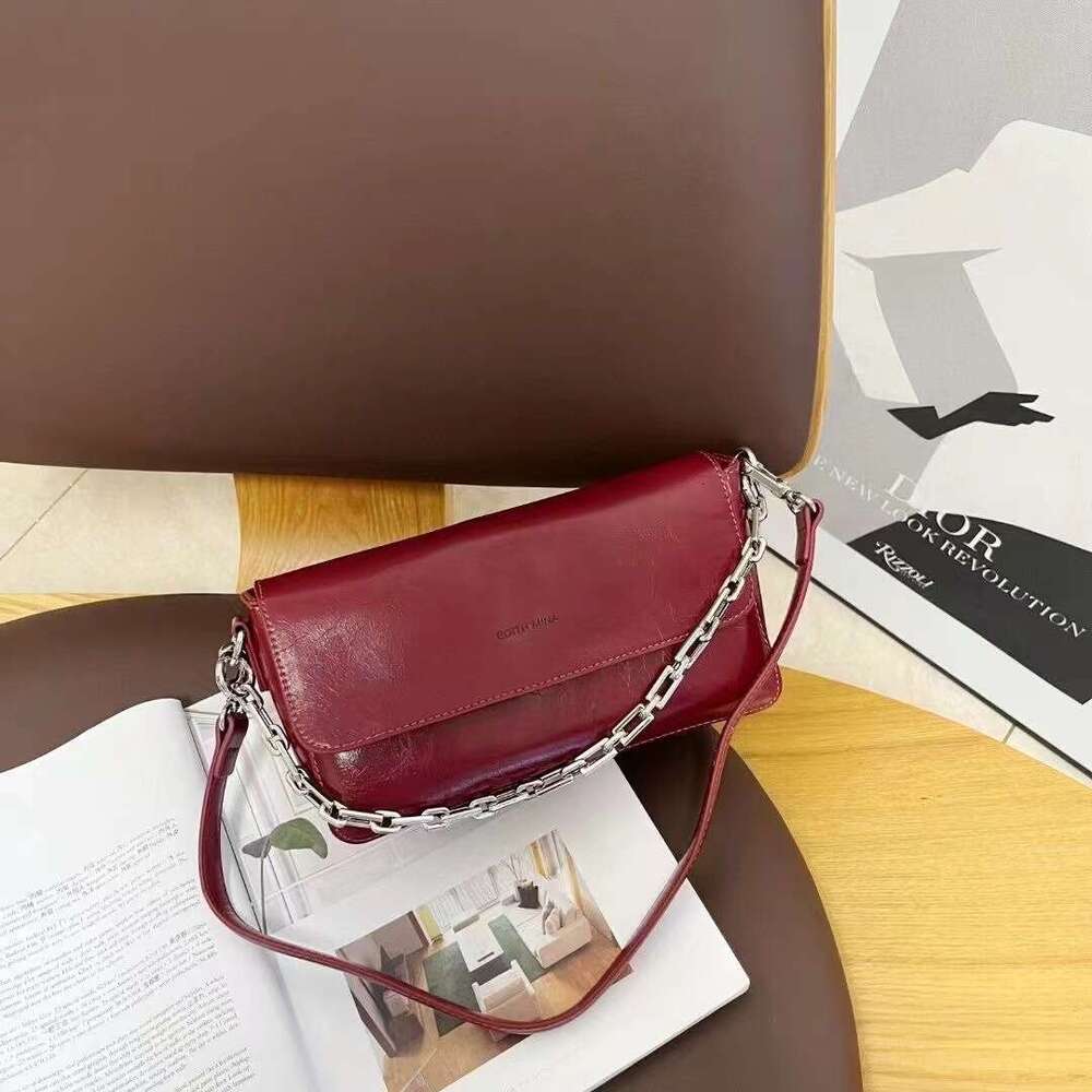 New Square 2024 Small Korean Style Casual Versatile Single Shoulder Crossbody Underarm Chain Textured Bag for Women