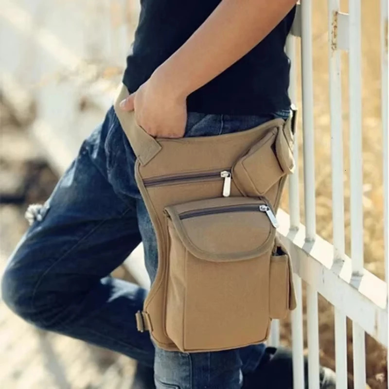 Men Canvas Drop Waist Bags Leg Pack Bag Belt Bicycle And Motorcycle Money Fanny For Work High Quality 250612
