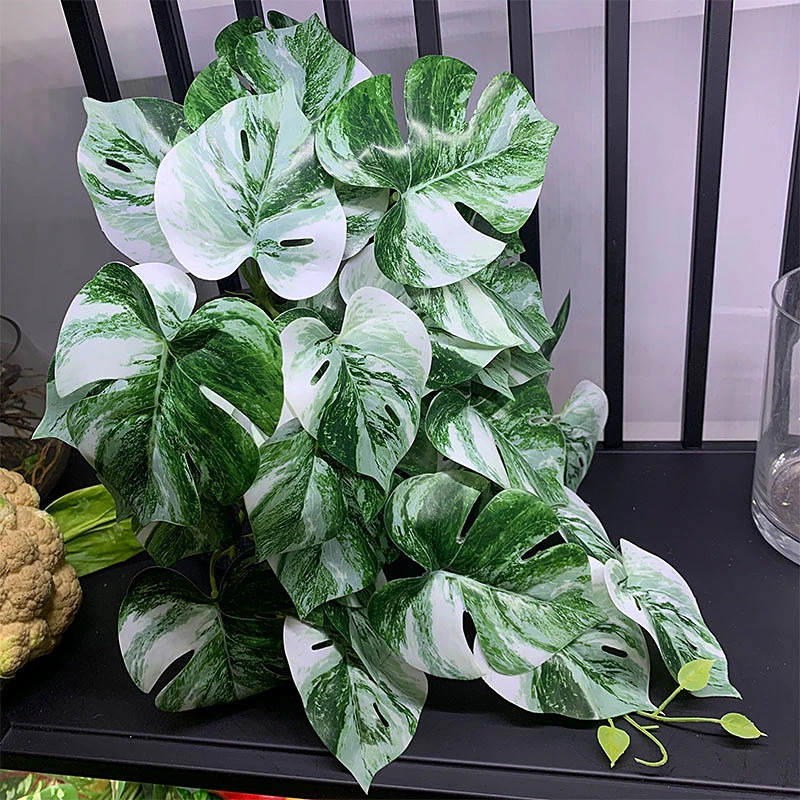 Green Artificial Plants Simulation Wall Hanging Fake Leaf Rattan Real Turtle Rattan Wedding el Party Home Decor Accessori 250613