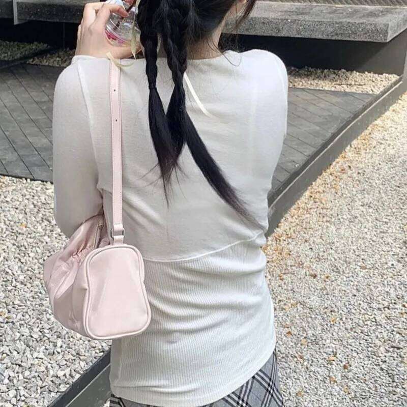 JIAERDI Pink Pillow Y2k Shoulder Bags Lady Fairycore Aesthetic Leather Handbag Purse Ladies Hot Girls Underarm Bag Women