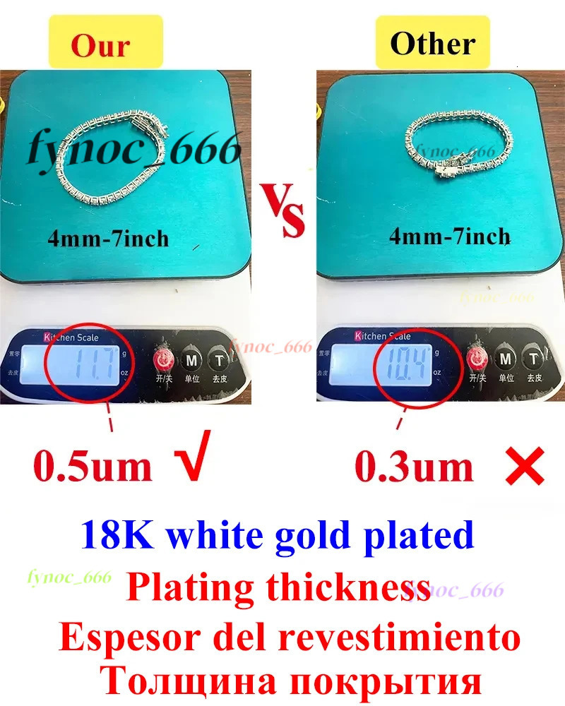 New Unisex Hip Hop Moissanite Tennis Chain for Women Original 925 Sterling Silver Gold Man Moissanite Bracelet Chain Hiphop