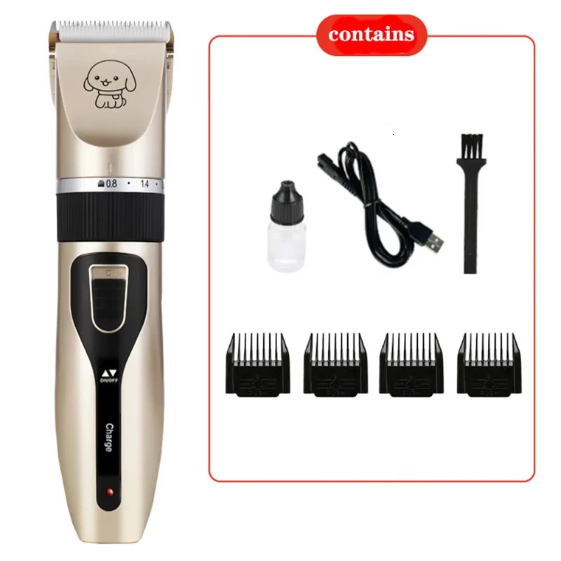 Cat Dog Hair Clipper Electrical Professional Hair Clipper for Pets Silent Hair Cutter USB Rechargeable Pet Grooming Clipper Set 250614