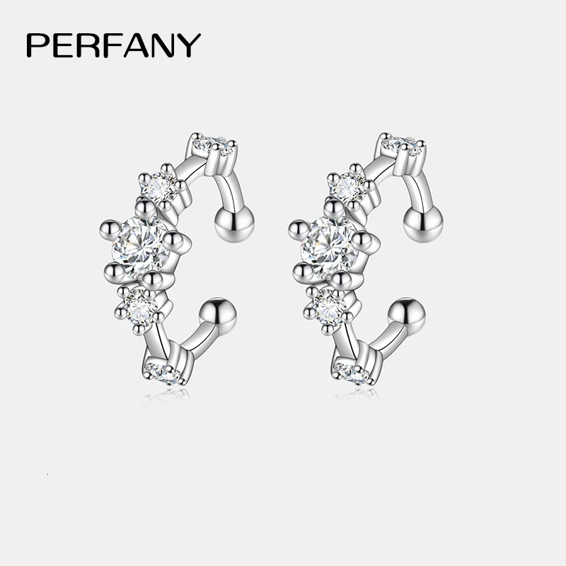 PERFANY 0.64CT All Clip Earrings 100% Pure Silver Minimalist n Laboratory Diamond Hip Hop Party Jewelry 250610