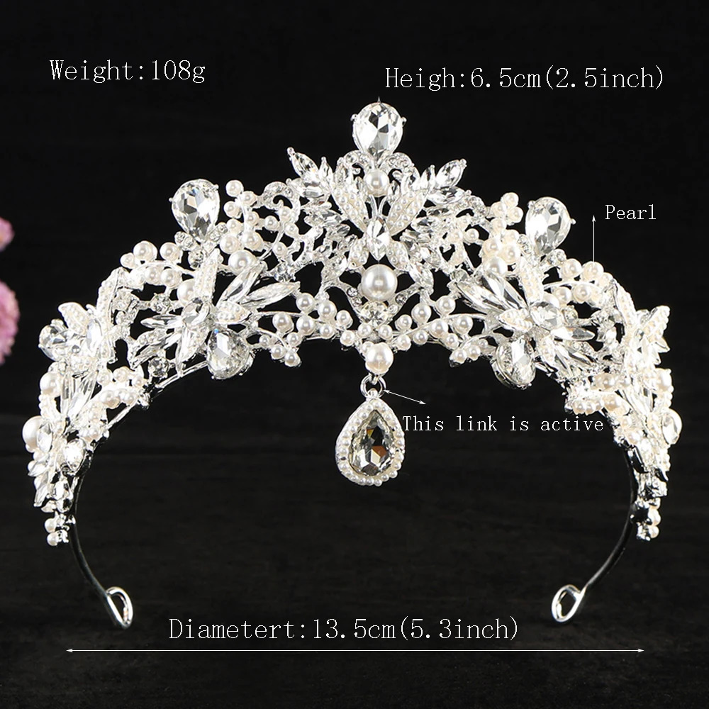 Bridal Crown Fashion Rhinestone Princess Tiara Women Headpiece Wedding Party Jewelry Hair Accessories Decoration 250610