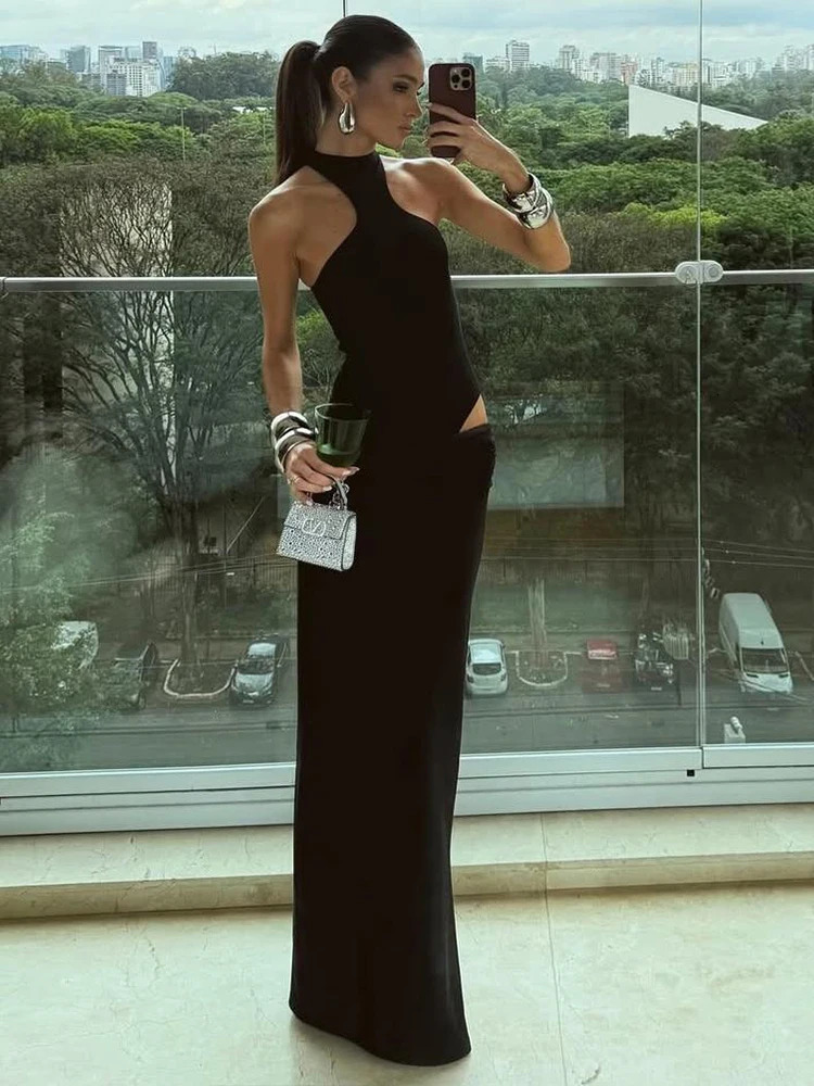 Weird Puss Women Elegant 2 Piece Set Irregular oNeck Sleeveless BodysuitsStretch Skinny Skirts Girl Street Hipster Outfits 250609