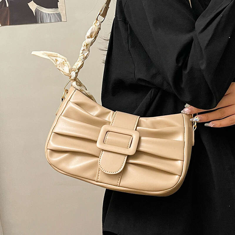 Summer Trendy Bags for Women 2025 New Versatile Crossbody High-end Niche Pleated Shoulder Underarm Bag