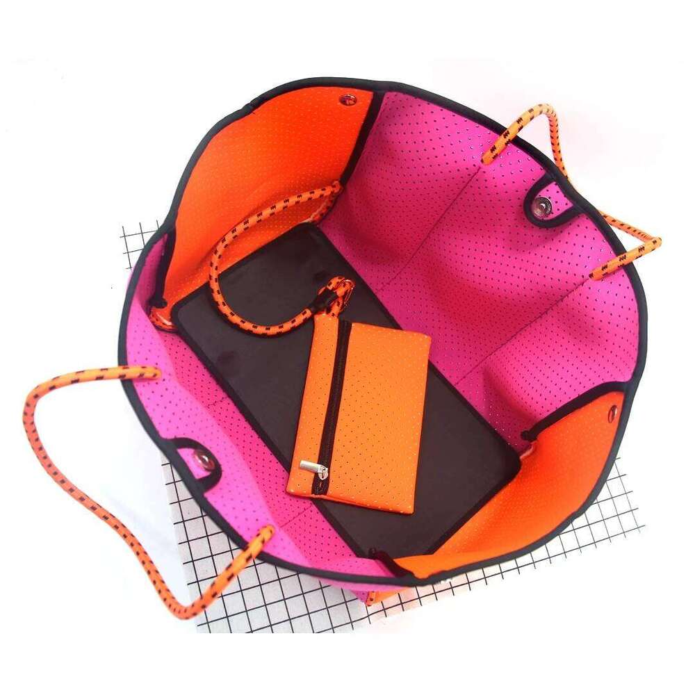 2024 Hotsale Large Fashion Tote Bag For Summer And Beach Pink High Quality Neoprene Women Handbag