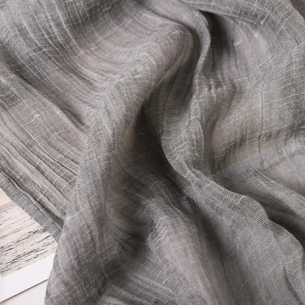 Spring and Summer Solid Color Yarn Cotton and Linen Scarf Tassel Artistic Shawl Print Versatile Cotton and Linen 250610