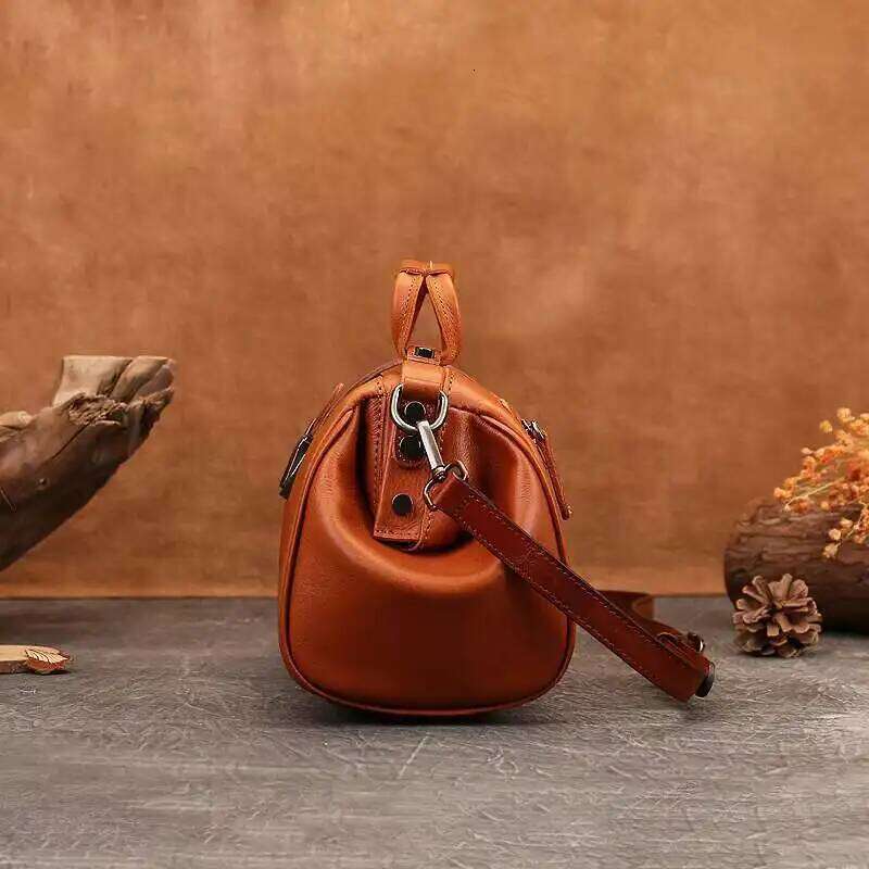 Designer Bag MOTAORA Women S Vintage Genuine Leather Crossbody Messenger Bag With Phone Pocket Zipper Pockets Buckle Closure
