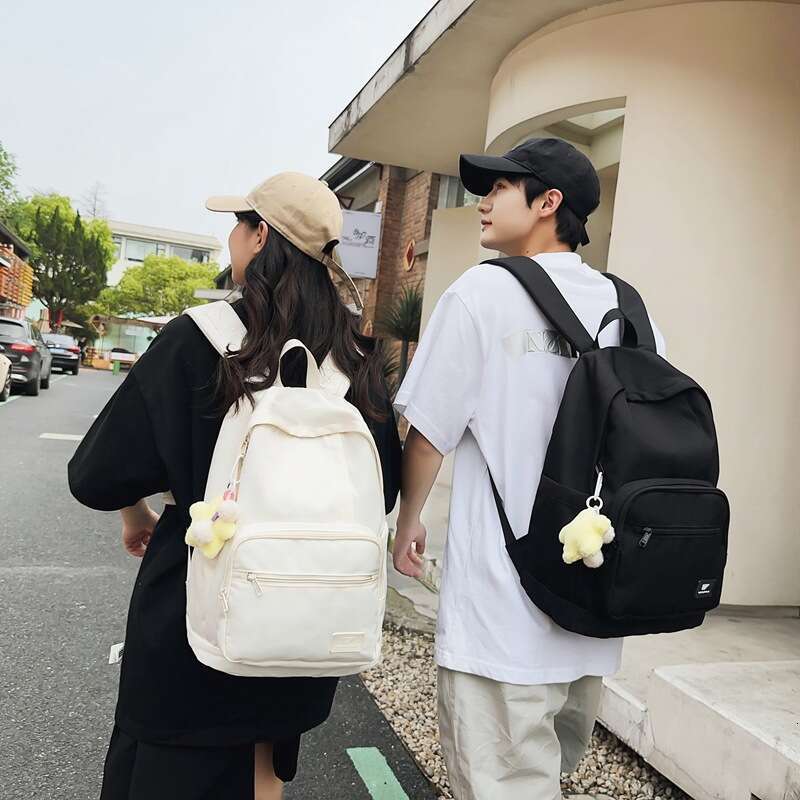 Large Capacity Women, Korean Style, Waterproof, Versatile, Suitable for Middle and High School College Students, Simple Solid Color Backpack with Acad