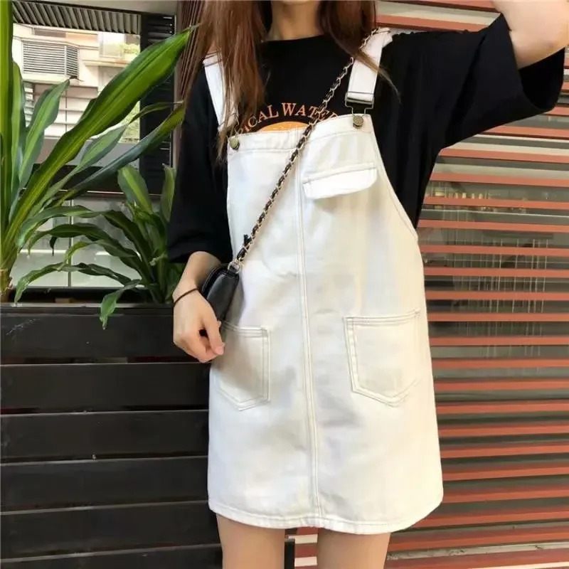 Summer Style Age-Defying Denim Halter Dress Womens Loose Gentle Wind A- Line Mini Skirt Trendy Casual Dresses 250609