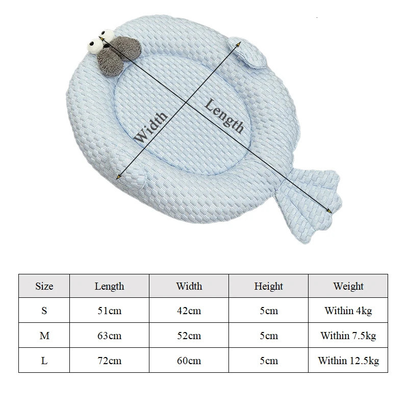 Summer Pet Dog Cooling Mat Breathable Cat Sleeping Bed Puppy Mat Animal-shaped Pet Bed for Cats Small Medium Dogs Pet Supplies 250614