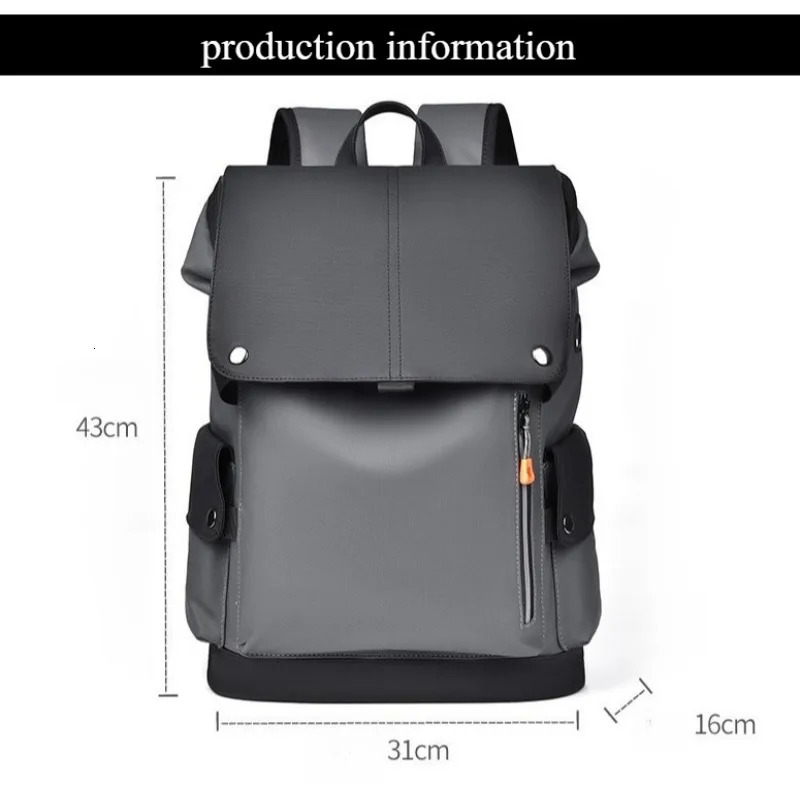 Simple Business Men Backpack Duffle Bag Waterproof Leather Travel Backpack Laptop Bag School Backpack for Boys 250609