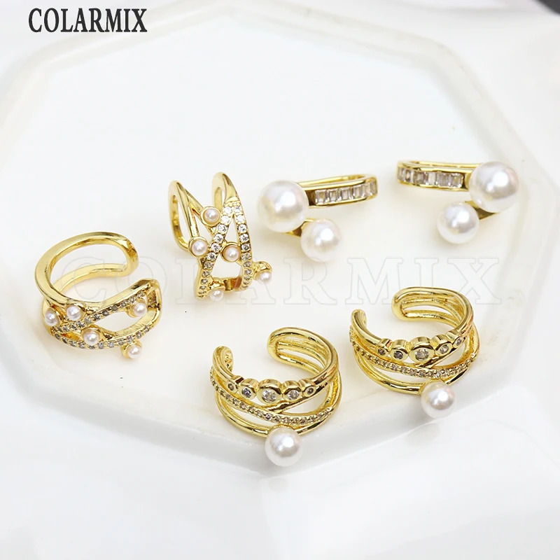 8 Pairs Arrival Pearl Ear Clips 18k Gold Plated Clip On Earrings Gift for Women 31296 250610
