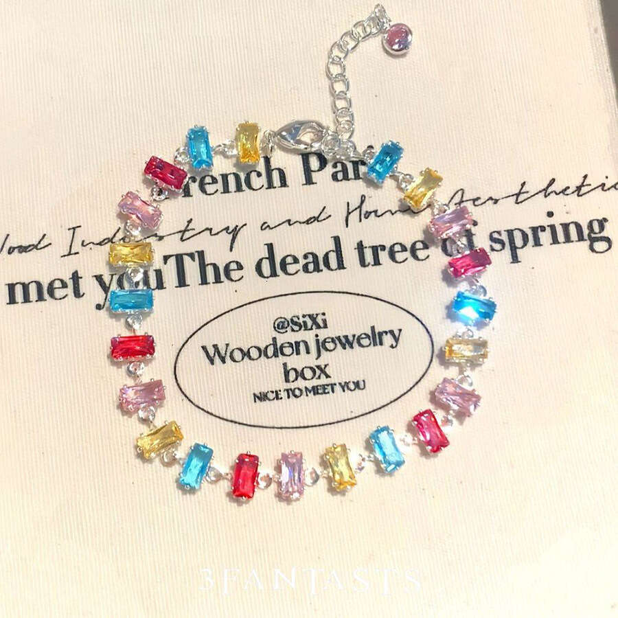 Luxury jewelry designer bracelet Irregular Zircon Water Drop Square Bracelet Summer Fresh Gentle Wristband Fashion Versatile Hand Jewelry Niche High-e