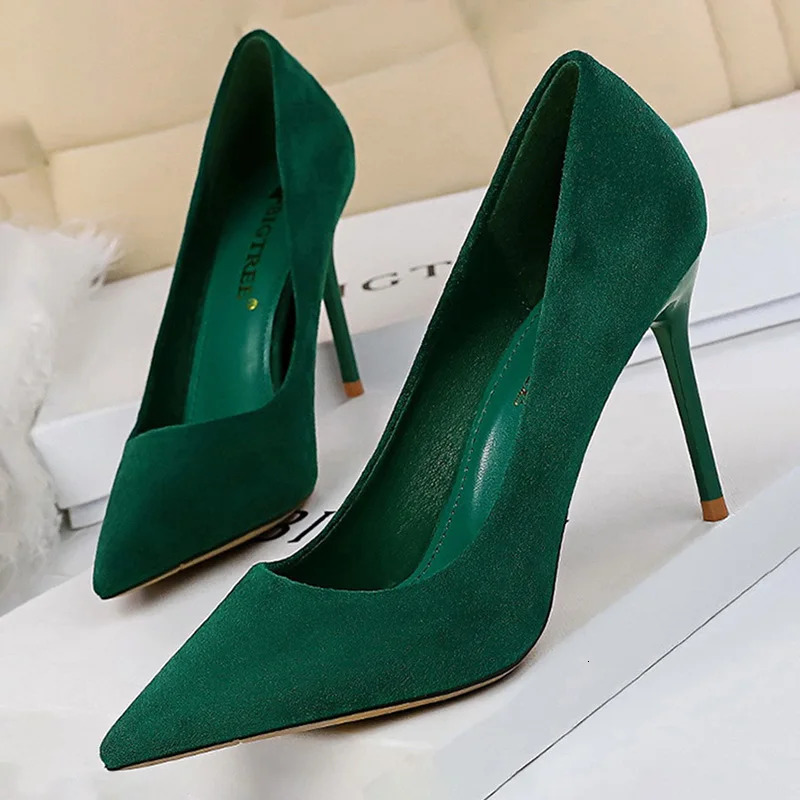 BIGTREE Shoes 2025 Women Pumps Suede High Heels Shoes Fashion Office Shoes Stiletto Party Shoes Female Comfort Women Heels 250613