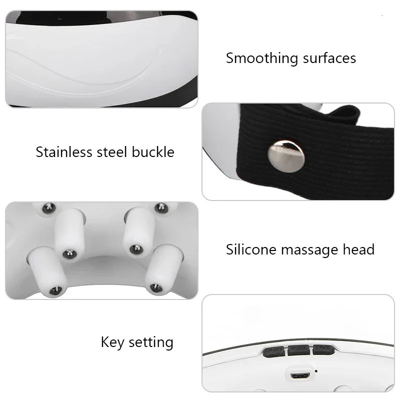 Electric Eye Magnetic Massager Mask Migraine Vision Improvement Forehead Vibration Glasses Eyes Massager Wireless Health Care 250612
