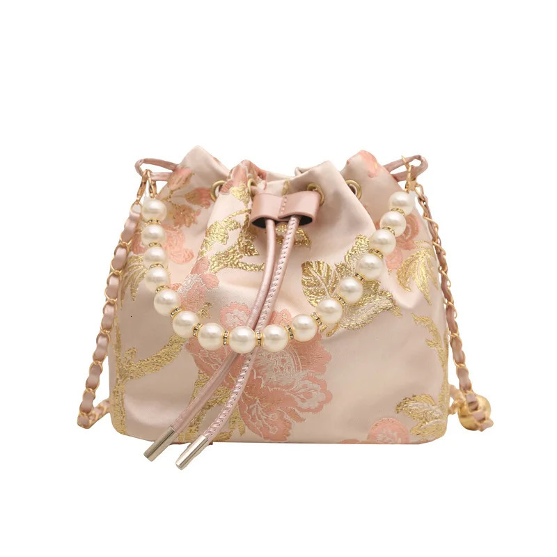 Pearl Women Handbags Chinese Style Female Bag Fashion Ladies Bucket Luxury Party Shoulder Crossbody Bags for Women 250614