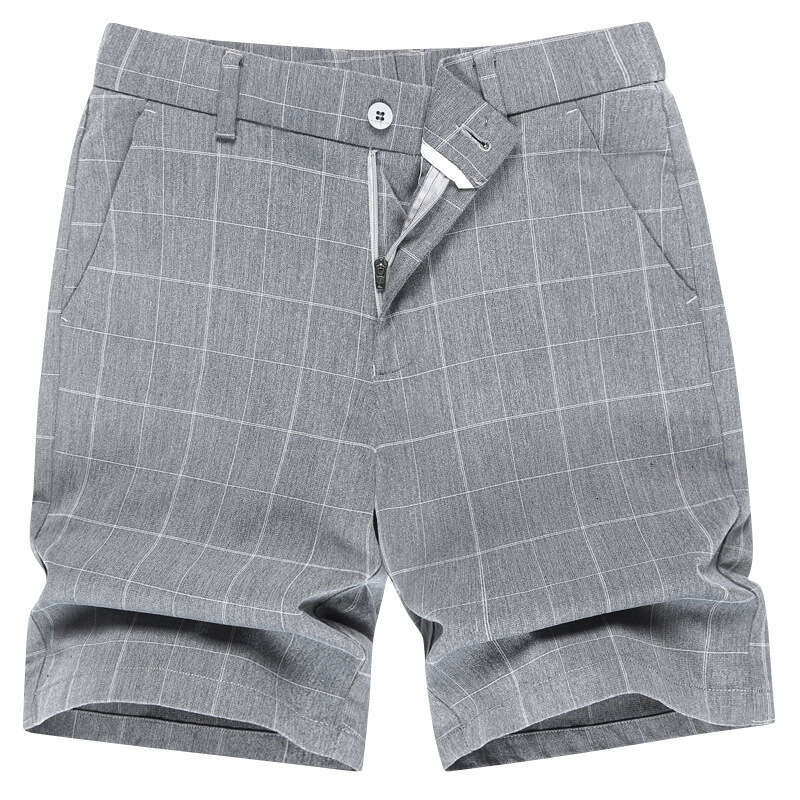 506 Men's Five-Point Thin Style Plaid Elastic Pants 2025 Summer New Straight Shorts Men
