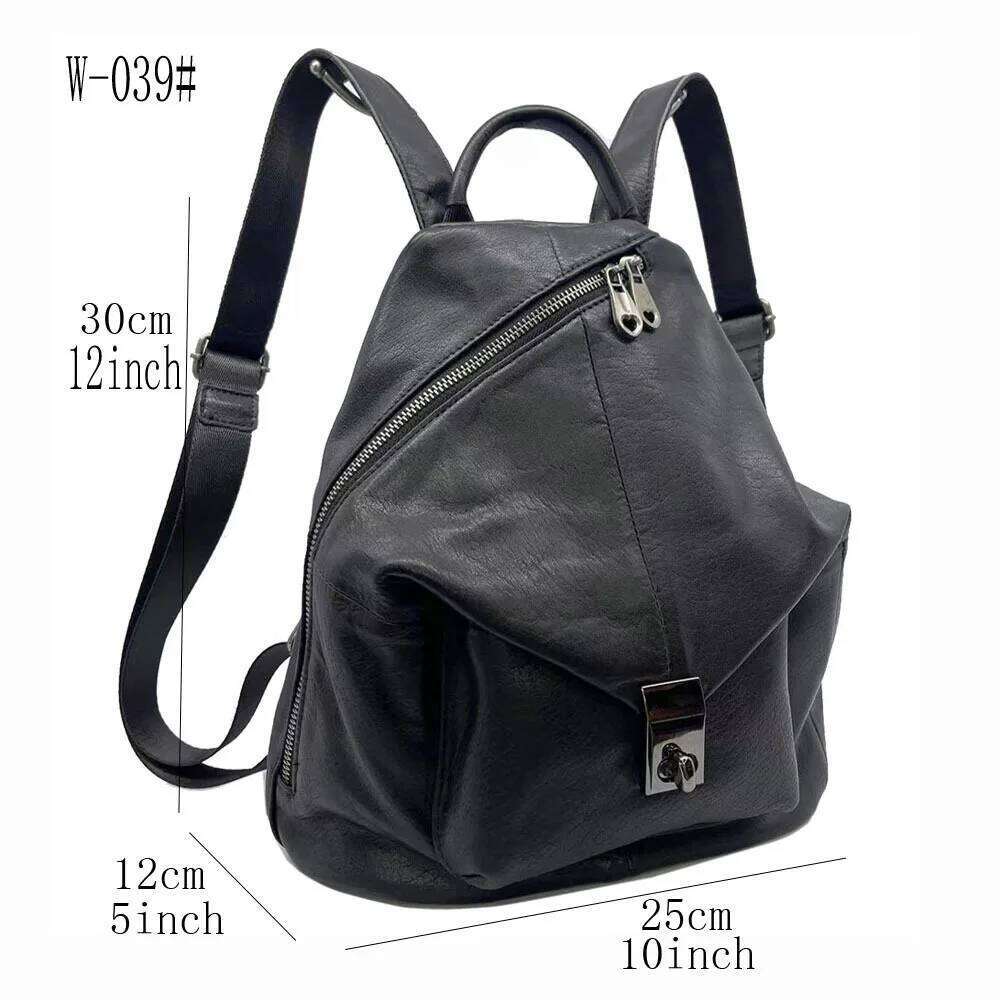 Casual Genuine Backpack Woman Fasion Ladies Real Cow Leather Double Shoulder Bag Solid Cowhide Travel Bagss