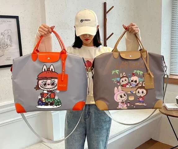 Designer bag Labubu Travel Cartoon Large Capacity Handbag Oxford Waterproof Totes Women's Vintage Print Shoulder Bag Luxury Bag weekday bags