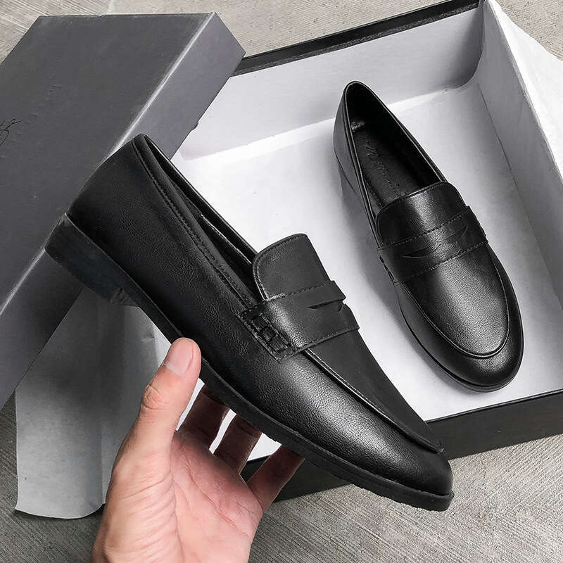 2025 Spring New Flat British Style Loafers Black Work Shoes Large hot Size 41-43