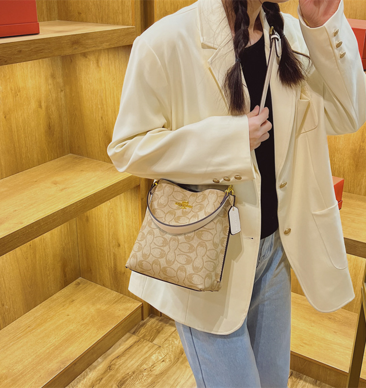 Free shipping designer high-end handbag for women 2025 new European and American fashion large capacity handbag bucket bag single shoulder crossbody b