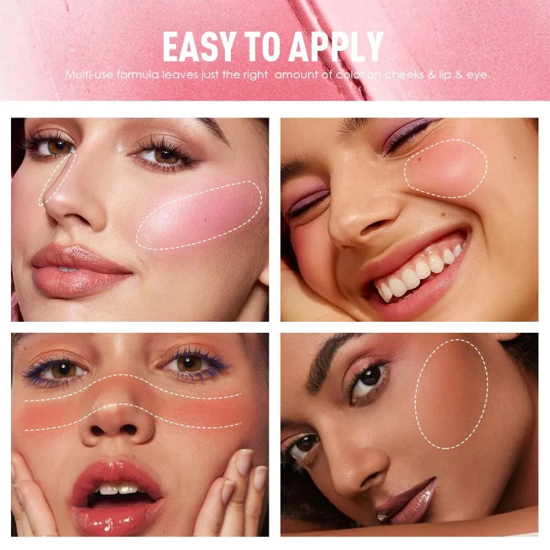 Push-pull blush cream Face Blush Mud Mousse Blush Cherry Cheek Tint Blush with Puff Makeup Matte Peach Rouge Contour Shadow 250614