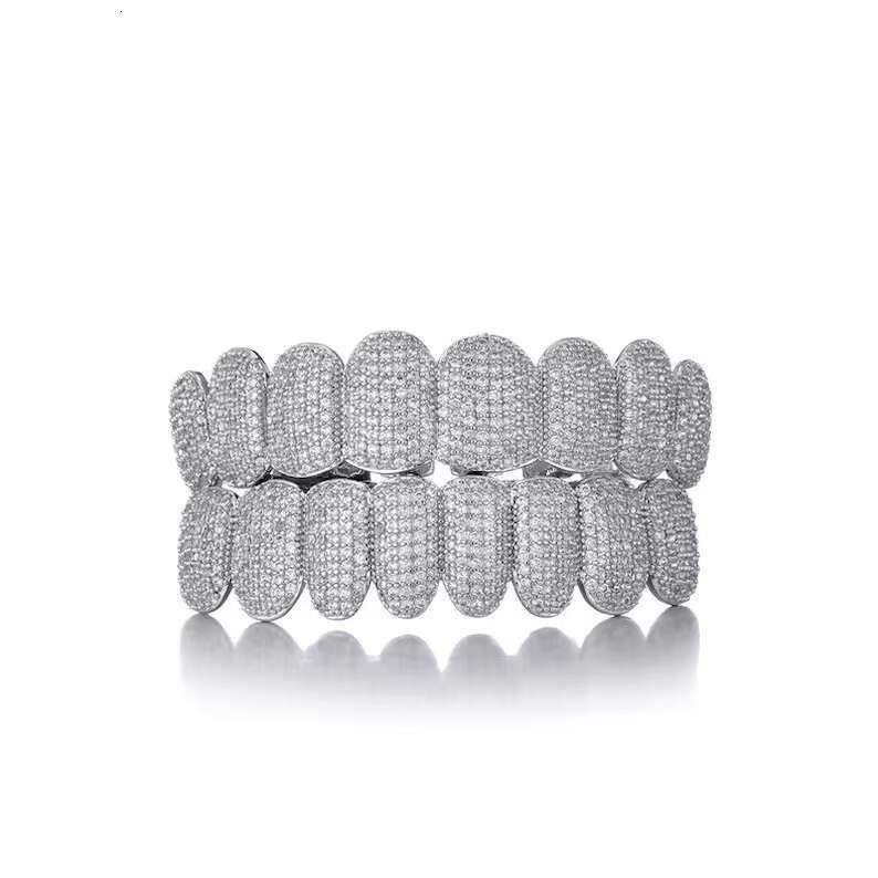 VVS Moissanite Hiphop Iced Out Grillz Teeth 925 Sterling Silver Pass Diamond Tester Moissanite Grillz Custom