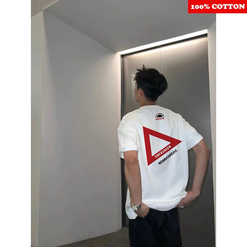 Fashion Short Sleeve T-shirt Mens Summer 100%Cotton American Style Personalized T-shirt Casual Y2k top Gym Sports Tee 250609