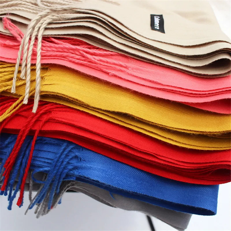 Winter Woman Scarf Wrap Shawl Pashmina Yellow Cashmere Wool Scarf Large Soft Women Men Scarves Winter Warm Shawl Gift 250g 250610