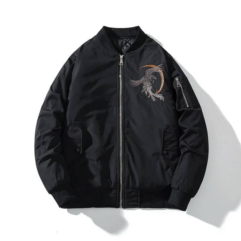 Men's Bomber Hip Hop Heavy Industry Embroidery Ma1 Coat City Boys Outerwear Baseball Collar Jacket