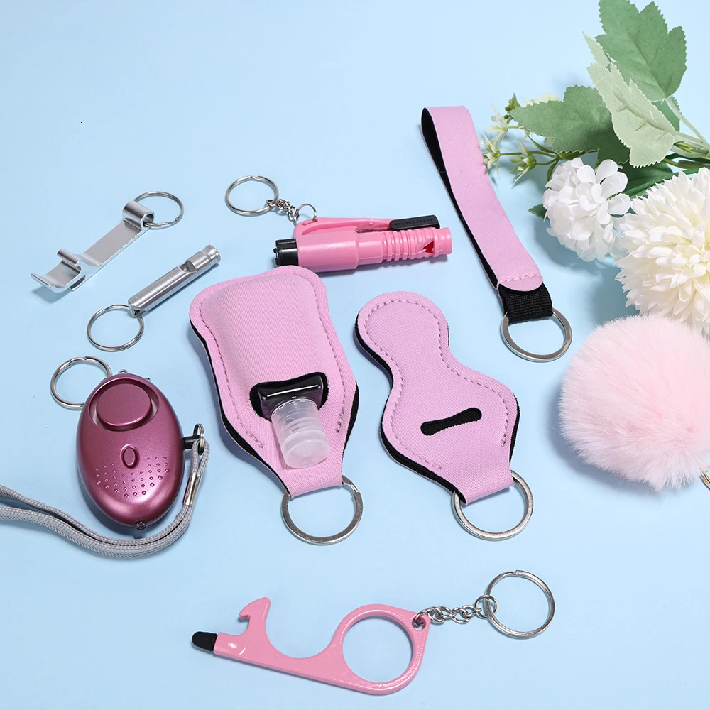 Self Defense Keychain Set For Women Safety Keychain Full Set With Personal Alarm Window Breaker Keychain Accessories 250610