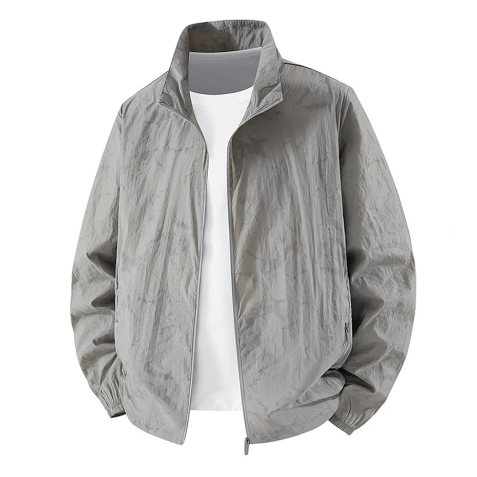 Summer Sunscreen Jacket Men Thin Coat Black Fashion Casual Fishing Cycling Outerwear 250614