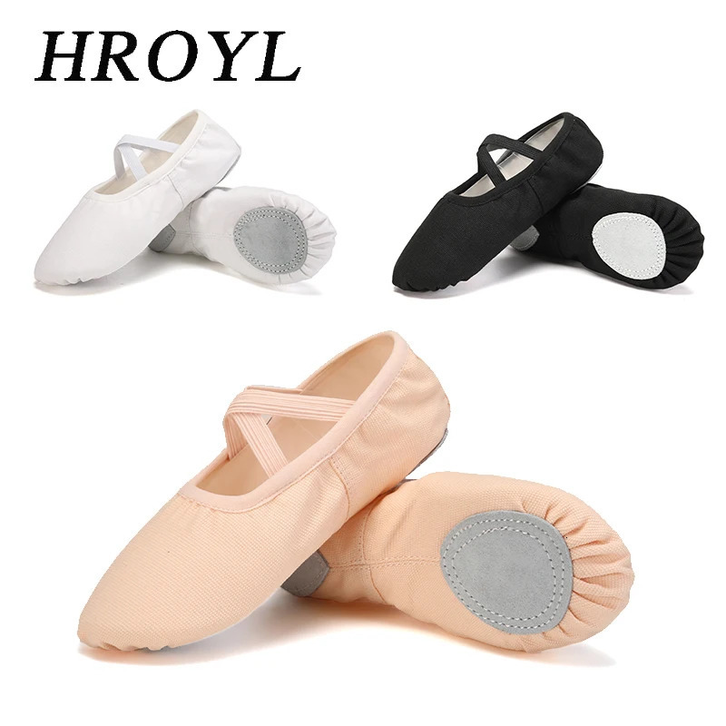 Ballet Shoes Women Gymnastics Shoes Ballet Slippers Canvas Elastic Bandage Mesh Flat Split Sole Shoes Dance Pointe Ballet Shoes 250613