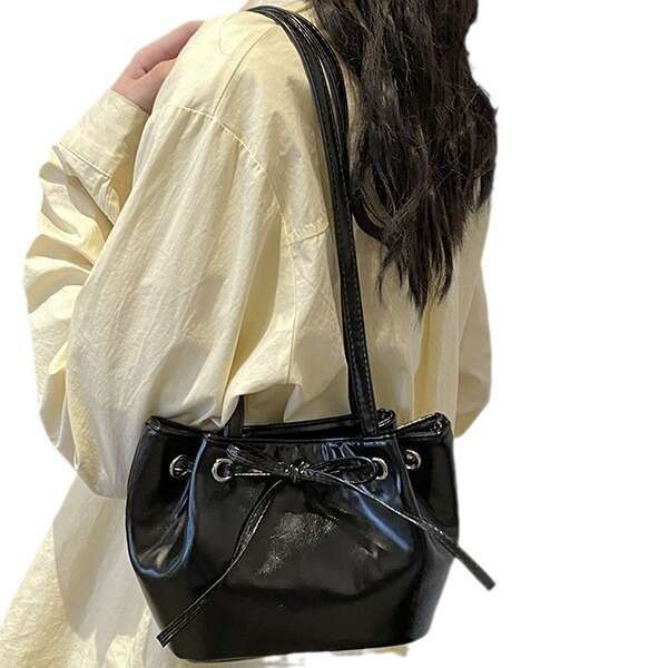 Underarm for Women 2024 Spring Summer Niche Design High-end Bowknot Fashion Simple Shoulder Handbag Bucket Bag