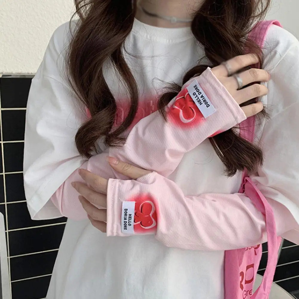 Ice Silk Sunscreen Bow Sleeves For Women Summer Outdoor Cycling Sunscreen Ice Sleeves To Protect Arms From UV Rays Thin 250610