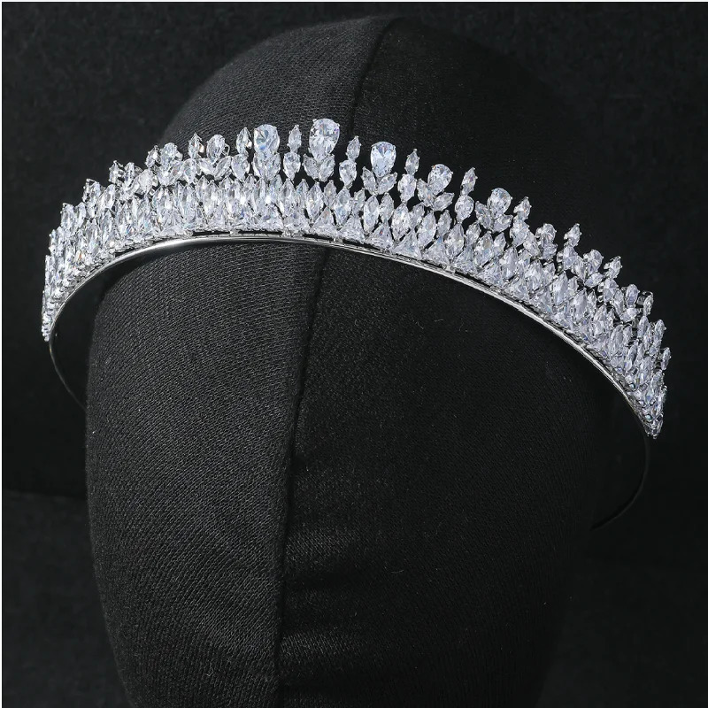Wedding Crowns Tiaras For Bride CZ Zirconia Bridal Crowns Headband Women Girl Birthday Party Diadem Prom Hair Jewelry 250603