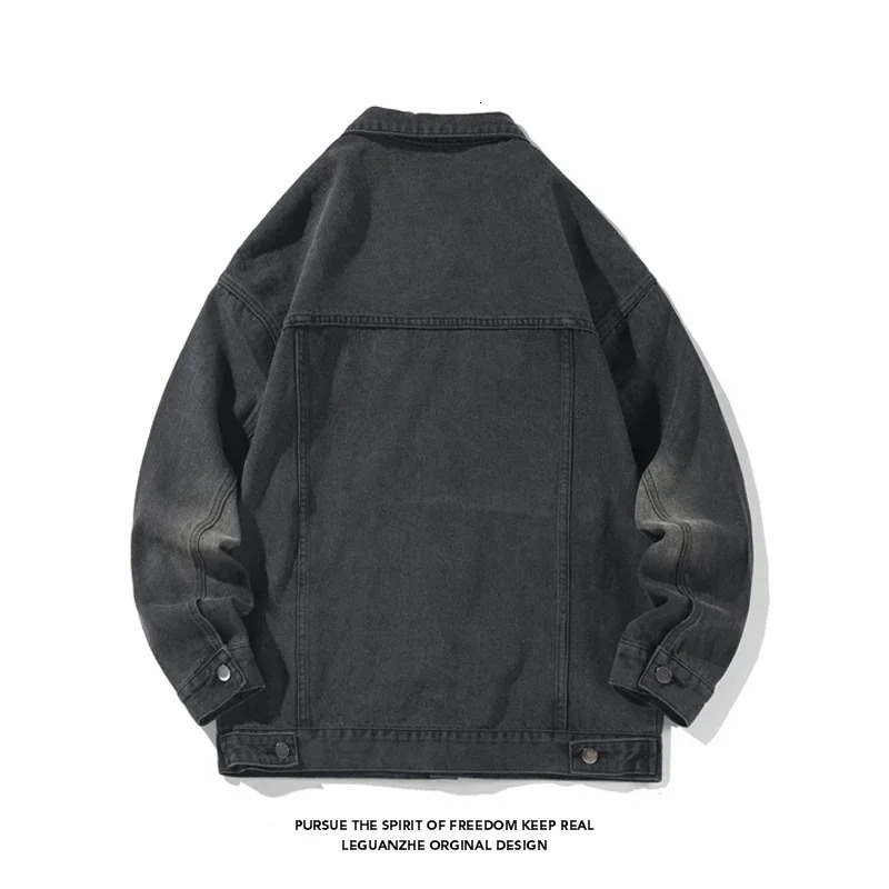 Vintage Washed Distressed Cowboy Jacket High Street Americanstyle Denim Large Size Male Jeans Coat 250614